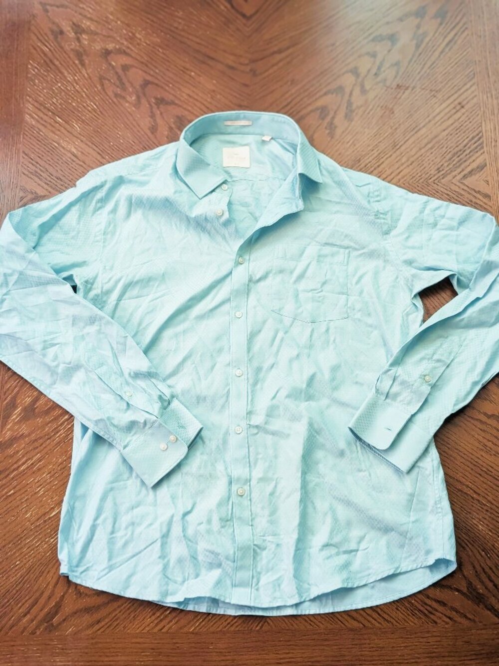 Park Avenue Wrinkle Free Long Sleeve Button Up Shirt Large Mens Blue - NWT